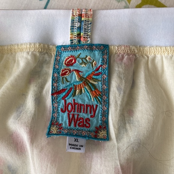 Johnny was silk floral scarf print lined maxi skirt. Size XL - Picture 3 of 3